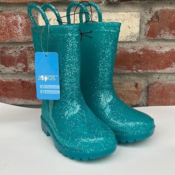 zoogs Shoes Nwt Zoogs Aqua Glitter Rain Boot Girls Poshmark